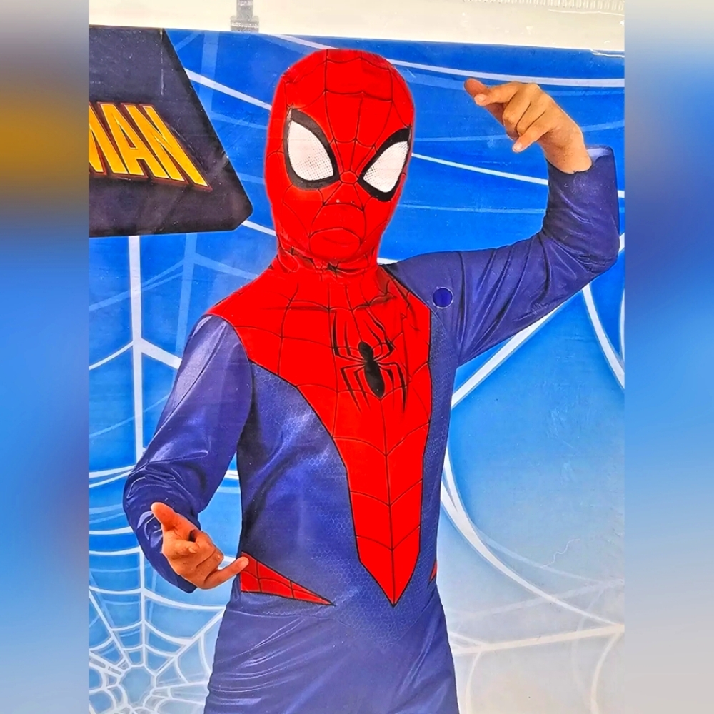 Halloween Costume Pretend Play Dress Up Spider-man Spiderman Outfit szs 6 to 12 - Picture 1 of 6
